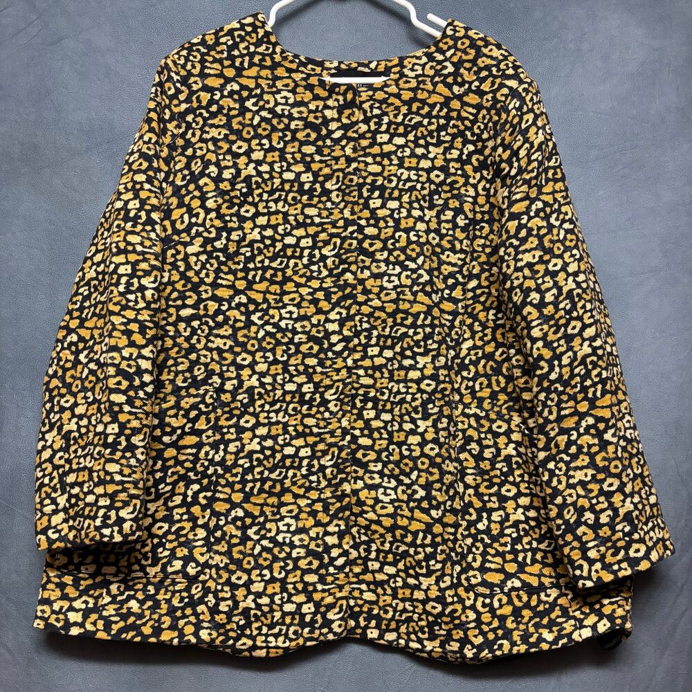 Women’s Black & Mustard Leopard Print Jacket